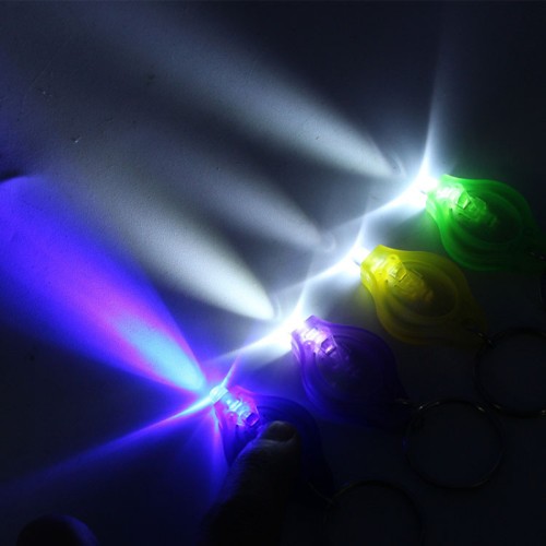 Promotional Gift Logo Service White LED Mini Plastic Keychain Light( Lot of 20 )