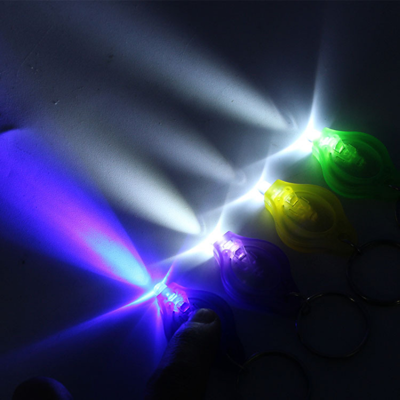 Promotional Gift Logo Service White LED Mini Plastic Keychain Light( Lot of 20 ) 