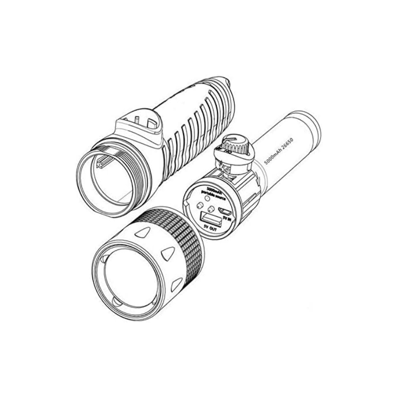 F16 600 Lumens LED Lamp Rechargeable Flashlight IP68 Water Resistant Scuba Diving Torch 