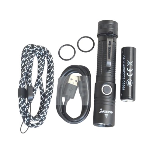 Mastiff E1 1800 Lumen 6-mode LED Lamp Rechargeable Flashlight Pocket Torch