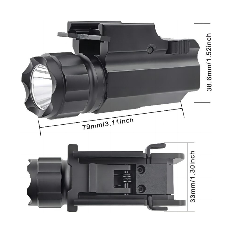 Mastiff P10 2-mode LED 20mm Weaver Picatinny Rail Quick Release Tactical Flashlight 
